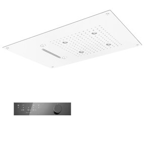 Фото KT037AXX AQUAelite SPA Home верхний душ 550x400 мм с 4 режимами и 4 SPA программами, термостат  Матовый белый 43/04Q