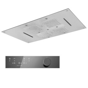 Фото KT036AXX AQUAelite SPA Home верхний душ потолочного крепления с 4-мя режимами, 850x540 мм  Полированная нержавеющая сталь 02Q