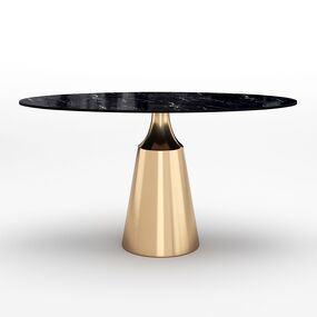 Фото Top concept Стол овальный Lucas 160, керамика глянцевая, черная