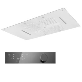 Фото KT036AXX AQUAelite SPA Home верхний душ потолочного крепления с 4-мя режимами, 850x540 мм  Матовый белый 43/04Q
