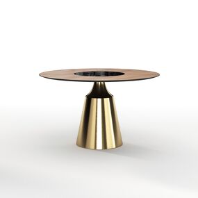 Фото Top concept Стол круглый Lucas 120, шпон, керамика глянцевая, черная