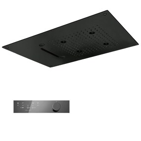 Фото KT037AXX AQUAelite SPA Home верхний душ 550x400 мм с 4 режимами и 4 SPA программами, термостат  Матовый чёрный 38/05Q