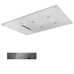Фото KT037AXX AQUAelite SPA Home верхний душ 550x400 мм с 4 режимами и 4 SPA программами, термостат  Полированная нержавеющая сталь 02Q