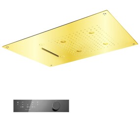 Фото KT037AXX AQUAelite SPA Home верхний душ 550x400 мм с 4 режимами и 4 SPA программами, термостат  Золото 53/06Q