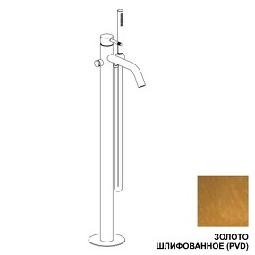 Фото RU725EXX AQUAELITE смеситель для отдельностоящей ванны с гарнитуром KINO  Золото шлифованное, PVD 61Q