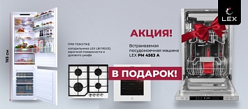 Посудомоечная машина Lex PM 4563 A в подарок